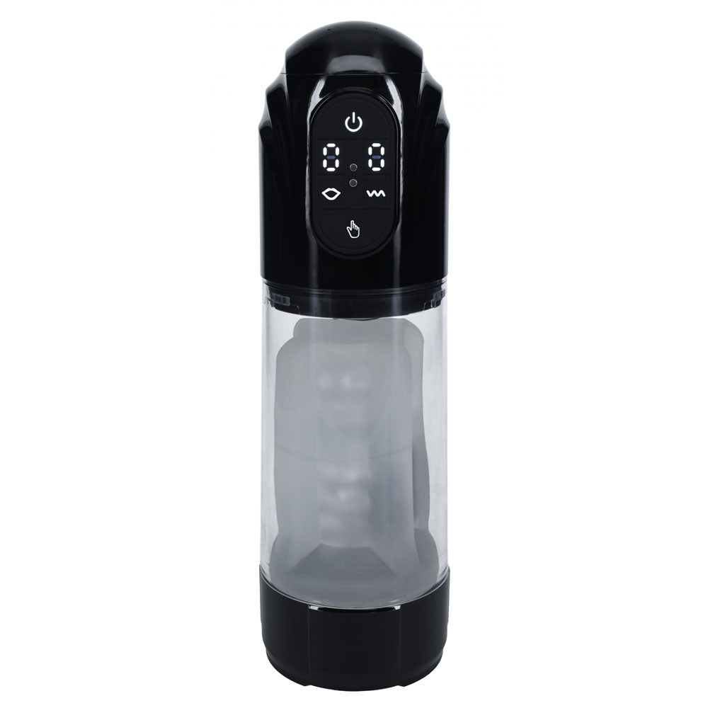 PUMPED TechnoThrust Auto Masturbator - Black/Clear USB Rechargeable Auto Maturbator Shots Toys