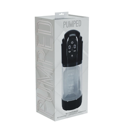 PUMPED TechnoThrust Auto Masturbator - Black/Clear USB Rechargeable Auto Maturbator Shots Toys