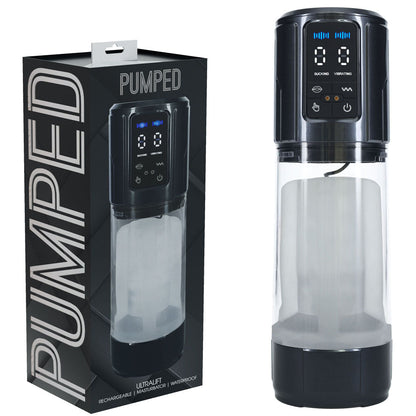 PUMPED UltraLift Automatic Masturbator - Gunmetal Grey/Clear USB Rechargeable Auto Masturbator Shots Toys