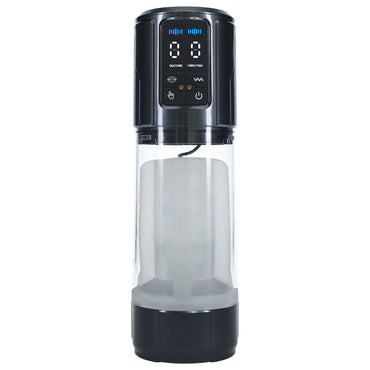 PUMPED UltraLift Automatic Masturbator - Gunmetal Grey/Clear USB Rechargeable Auto Masturbator Shots Toys