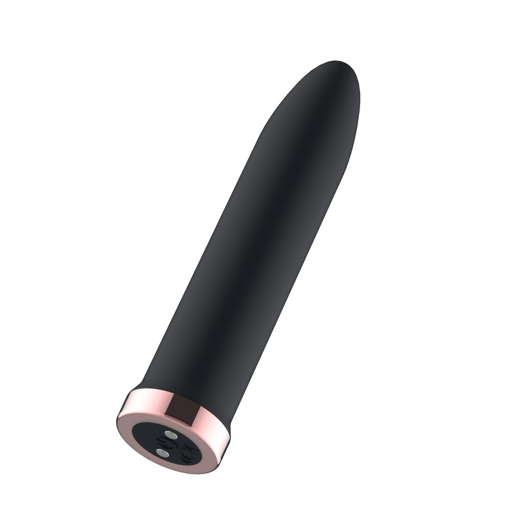 Passion Play Rechargeable Vibrating Bullet - Black - Black 9.8 cm USB Rechargeable Bullet Passion Play