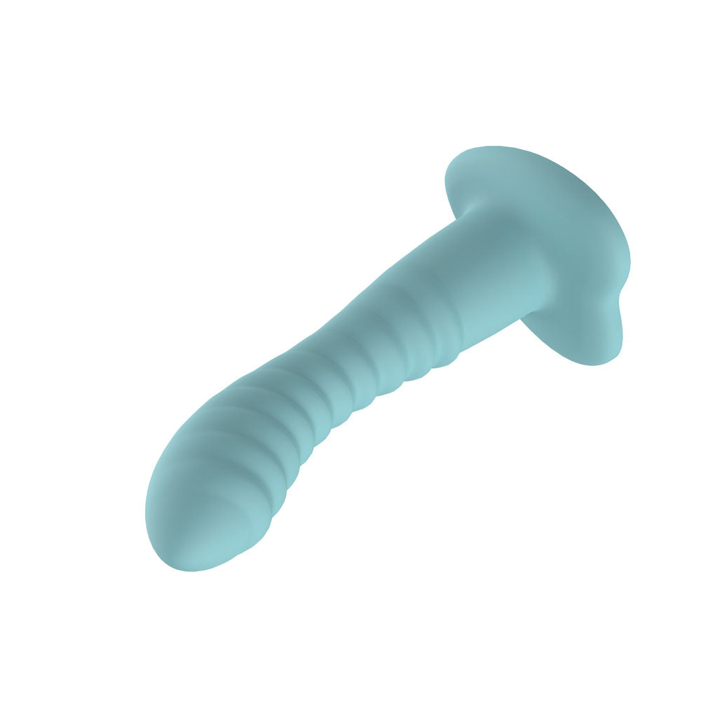 Passion Play Liquid Silicone Ridged Dildo - Blue - Blue 18 cm Dildo Passion Play