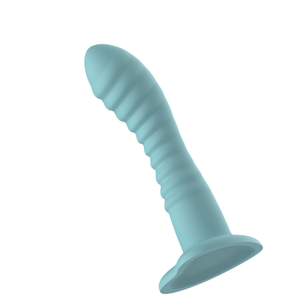 Passion Play Liquid Silicone Ridged Dildo - Blue - Blue 18 cm Dildo Passion Play