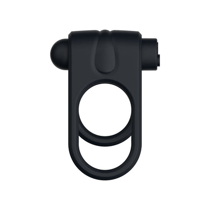 Passion Play Silicone Vibrating Dual Cockring - Black USB Rechargeable Cock & Balls Ring Passion Play
