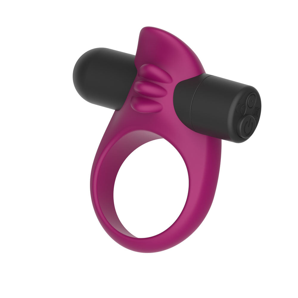 Passion Play Silicone Vibrating Cockring - Purple USB Rechargeable Vibrating Penis Ring Passion Play