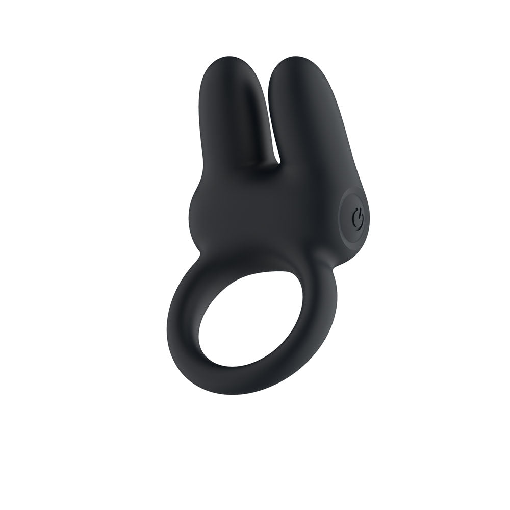 Passion Play Dual Motors Vibrating Cockring - Black USB Rechargeable Vibrating Cock Ring Passion Play