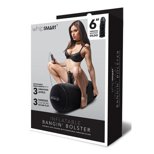 Whipsmart Inflatable Bangin Bolster - Black Inflatable Cushion with 6'' Vibrating Dong Black - Club X
