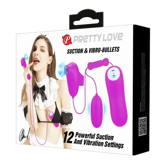 Pretty Love Suction & Vibro Bullets - Purple  - Club X