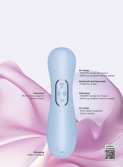 Satisfyer Pro 2 Generation 4 - Serene Blue Touch-Free USB-C Rechargeable Clitoral Stimulator with App Control