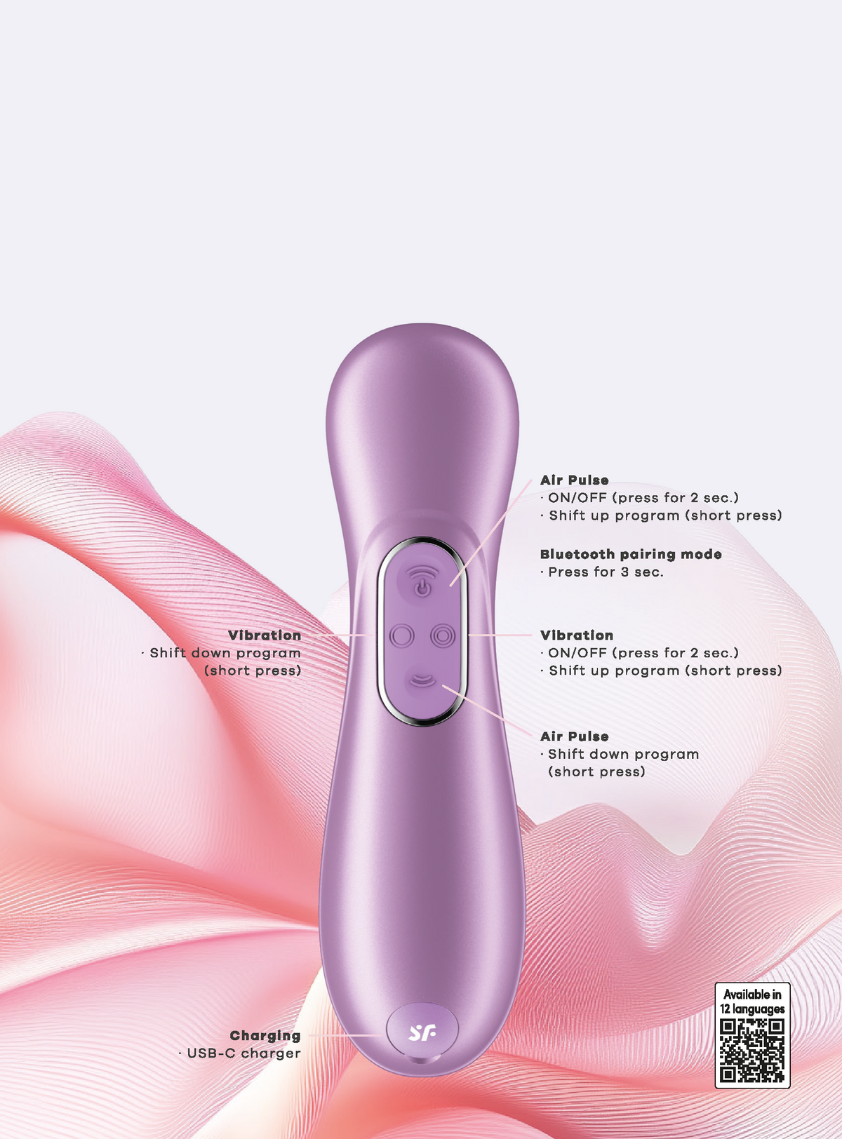 Satisfyer Pro 2 Generation 4 - Amethyst Touch-Free USB-C Rechargeable Clitoral Stimulator with App Control