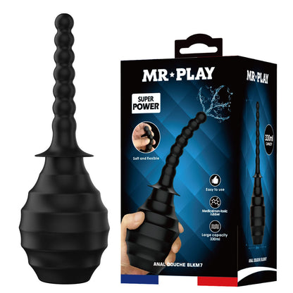 MR PLAY Anal Douche M7 - Black - Black Unisex Douche - 330 ml Capacity Pretty Love