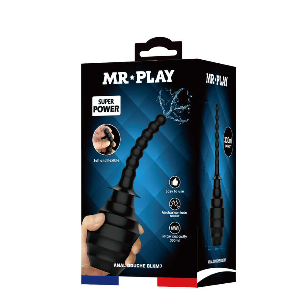 MR PLAY Anal Douche M7 - Black - Black Unisex Douche - 330 ml Capacity Pretty Love