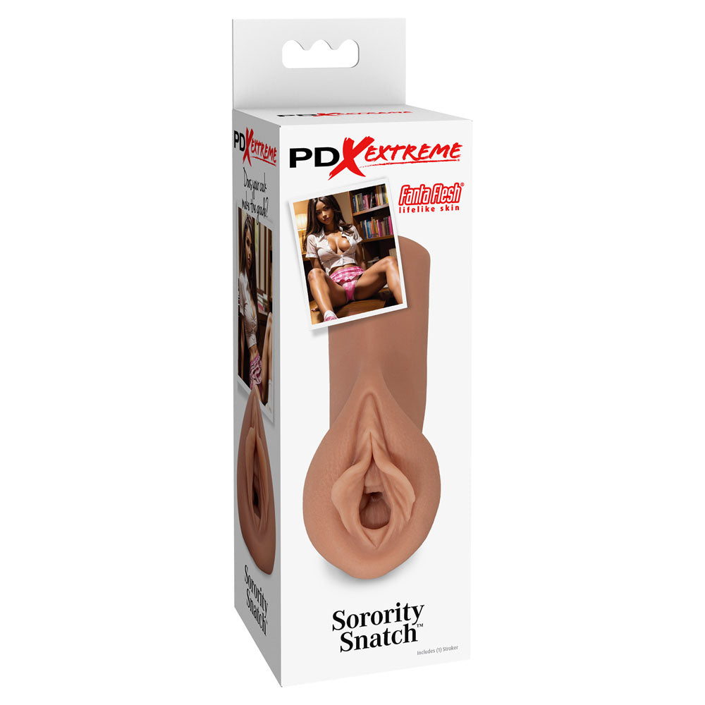 Pipedream Extreme Toyz Sorority Snatch - Brown - Brown Vagina Stroker Pipedream
