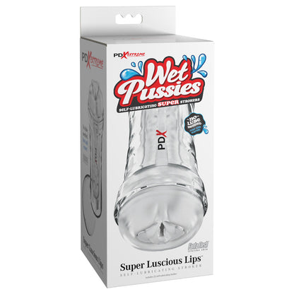PDX Extreme Wet Pussies - Super Luscious Lips - Clear - Clear Self Lubricating Vagina Stroker Pipedream