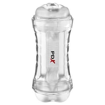 PDX Wet Pussies Super Flip-A-Pussy Over - Clear - Clear Dual Ended Self Lubricating Stroker (Vagina & Ass) Pipedream