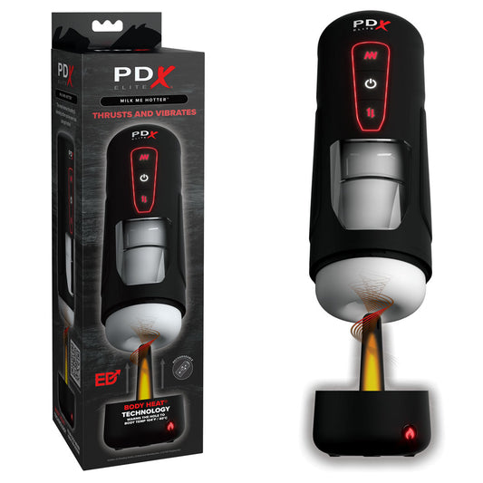 PDX Elite Milk Me Hotter - USB Rechargeable Thrusting Heating & Vibrating Auto Stroker Default Title - Club X