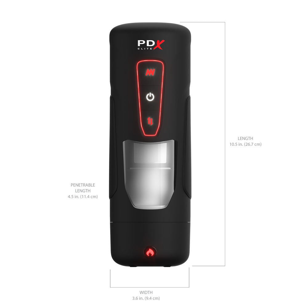 PDX Elite Milk Me Hotter - USB Rechargeable Thrusting Heating & Vibrating Auto Stroker Pipedream