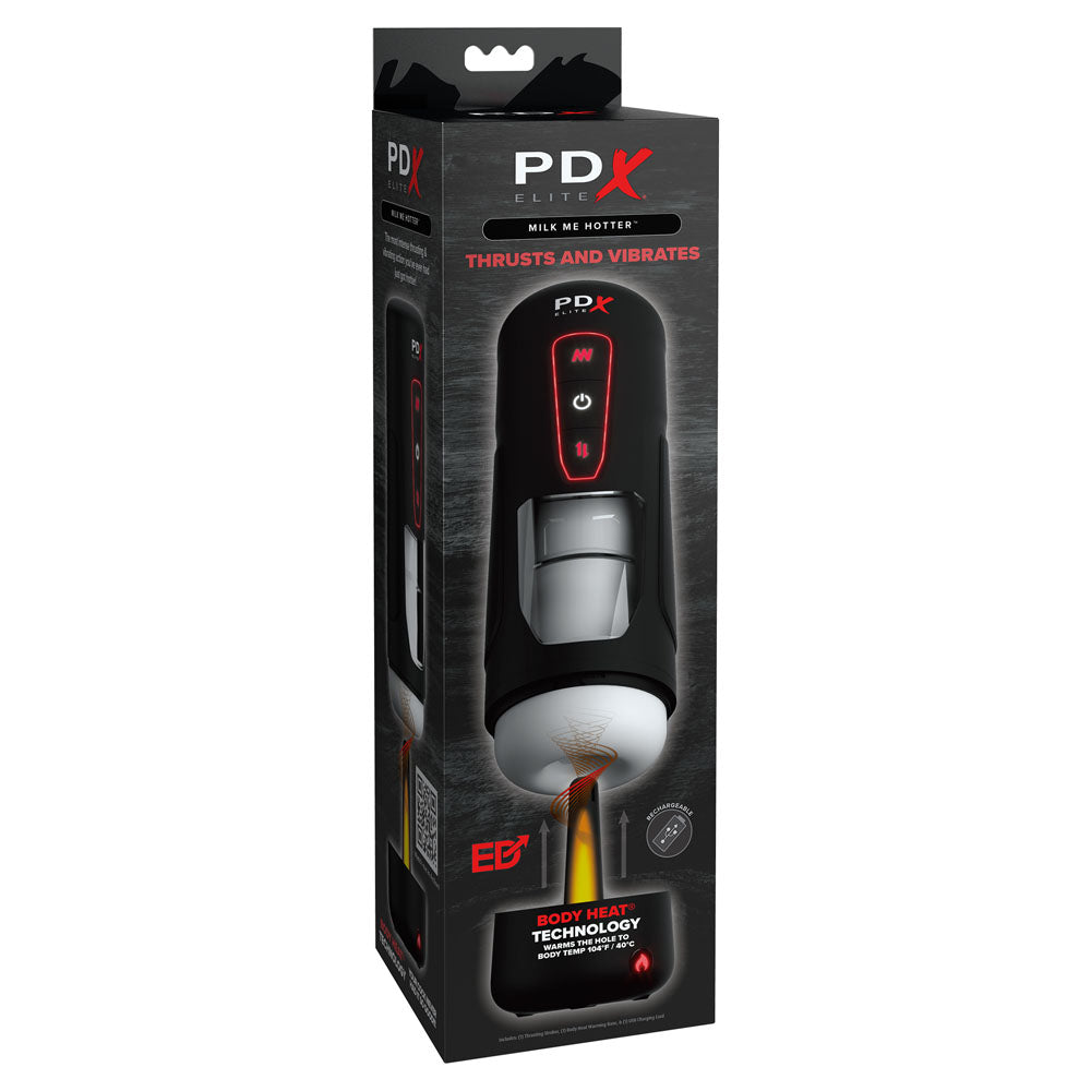 PDX Elite Milk Me Hotter - USB Rechargeable Thrusting Heating & Vibrating Auto Stroker Pipedream