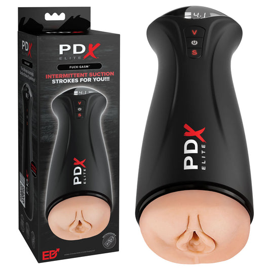 PDX Elite Fuck-Gasm - Flesh - USB Rechargeable Sucking & Vibrating Auto Stroker Flesh - Club X