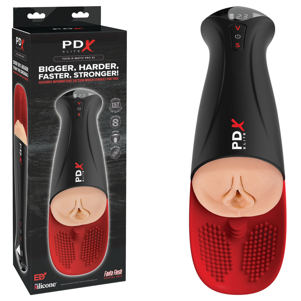 PDX Elite Fap-O-Matic Pro XL - Light - Flesh USB Rechargeable Auto Stroker Pipedream