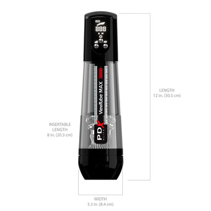 PDX Elite ViewTube MAX View - Clear USB Rechargeable Suction Auto Stroker Pipedream