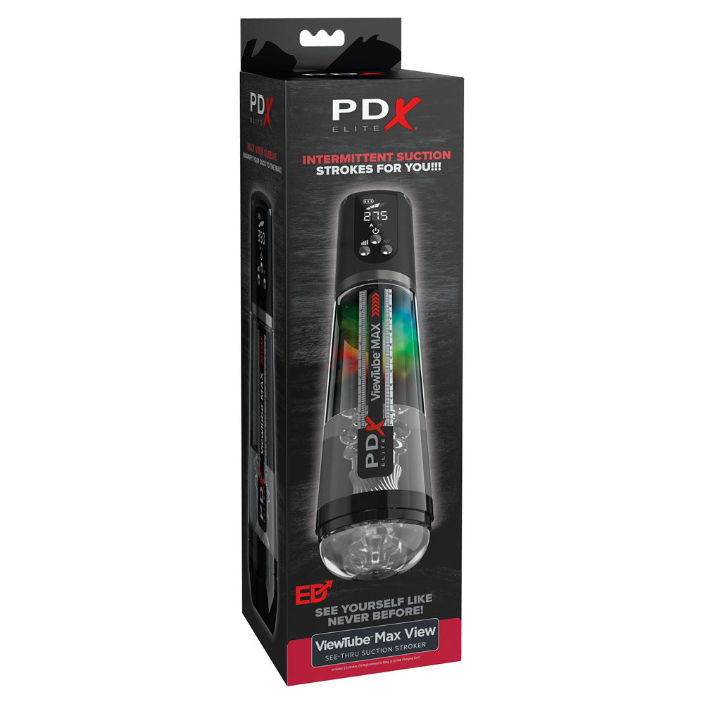PDX Elite ViewTube MAX View - Clear USB Rechargeable Suction Auto Stroker Pipedream