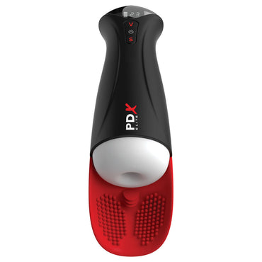 PDX Elite Fap-O-Matic Pro XL - White/Red - White USB Rechargeable Auto Stroker Pipedream