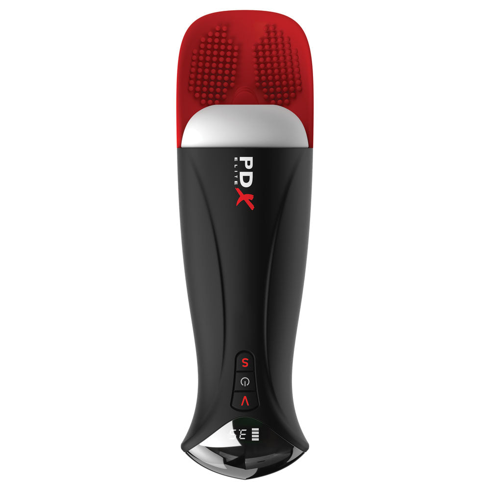 PDX Elite Fap-O-Matic Pro XL - White/Red - White USB Rechargeable Auto Stroker Pipedream