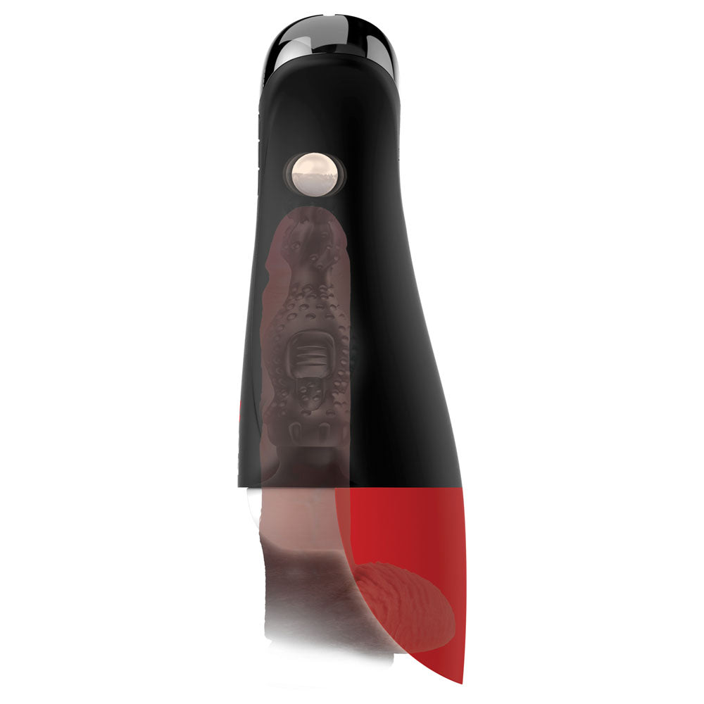 PDX Elite Fap-O-Matic Pro XL - White/Red - White USB Rechargeable Auto Stroker Pipedream