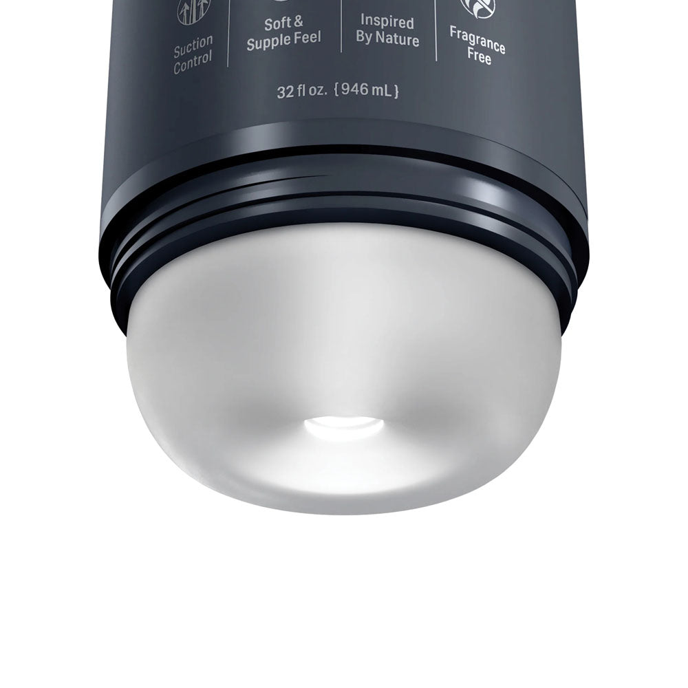 PDX Plus Shower Therapy - Deep Cream - Frosted - Clear Discreet Stroker with Suction Base Pipedream