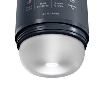 PDX Plus Shower Therapy - Deep Cream - Frosted - Clear Discreet Stroker with Suction Base Pipedream