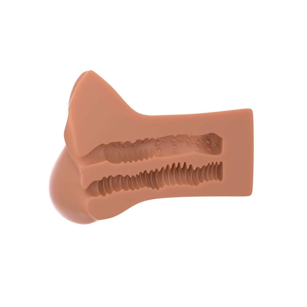 PDX Plus Pick Your Pleasure Stroker XL - Brown - Brown Vagina Stroker Pipedream