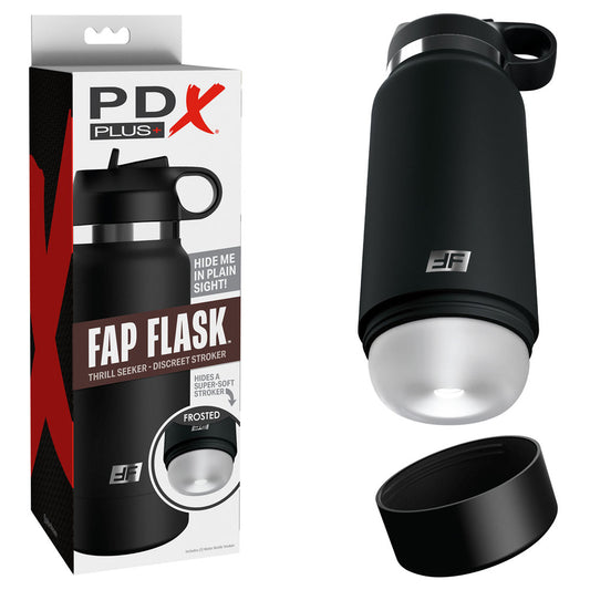 PDX Plus Fap Flask - Thrill Seeker - Frosted Discreet Stroker Clear - Club X