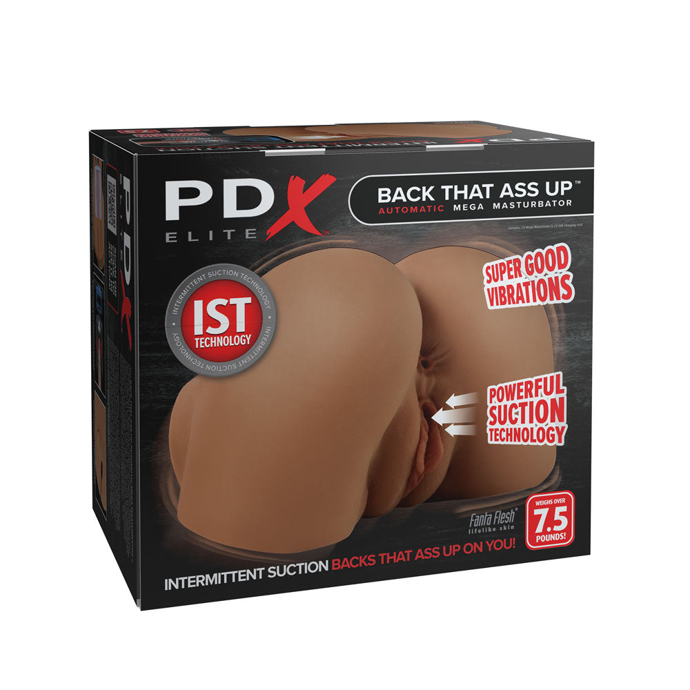 PDX Elite Back That Ass Up - Brown - Brown USB Rechargeable Auto Mega Masturbator Pipedream