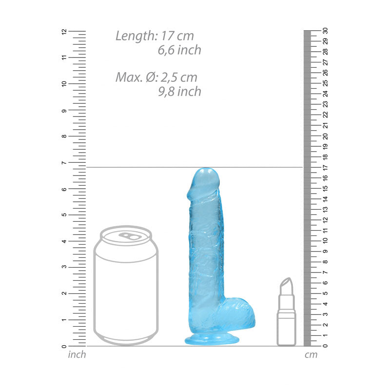 REALROCK 6'' Realistic Dildo With Balls - Blue 15.2 cm Dong Realrock
