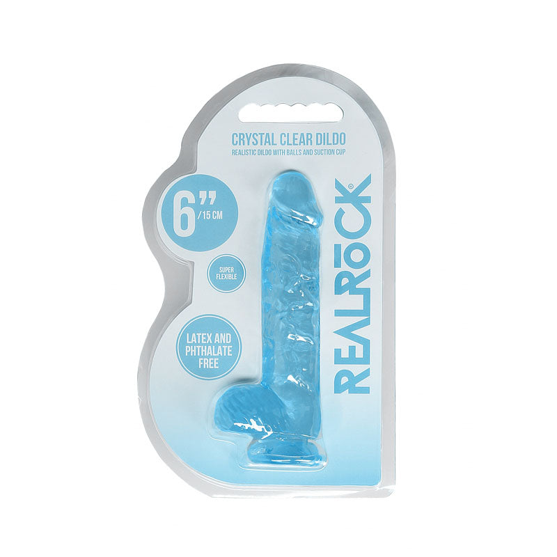 REALROCK 6'' Realistic Dildo With Balls - Blue 15.2 cm Dong Realrock