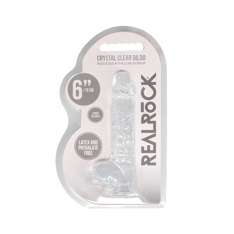 REALROCK 6'' Realistic Dildo With Balls - Clear 15.2 cm Dong Shots Toys