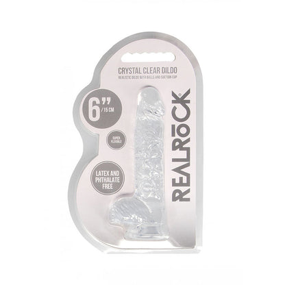 REALROCK 6'' Realistic Dildo With Balls - Clear 15.2 cm Dong Shots Toys