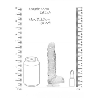 REALROCK 6'' Realistic Dildo With Balls - Clear 15.2 cm Dong Shots Toys