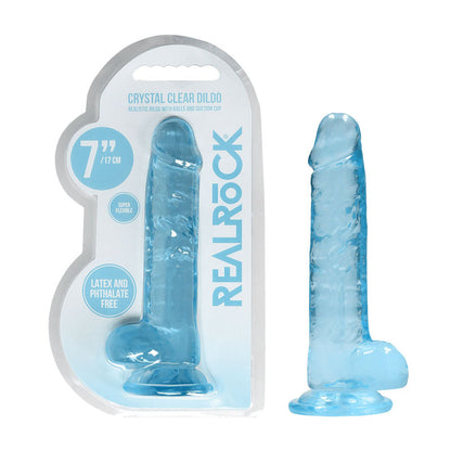 REALROCK 7'' Realistic Dildo With Balls - Blue 17.8 cm Dong Realrock