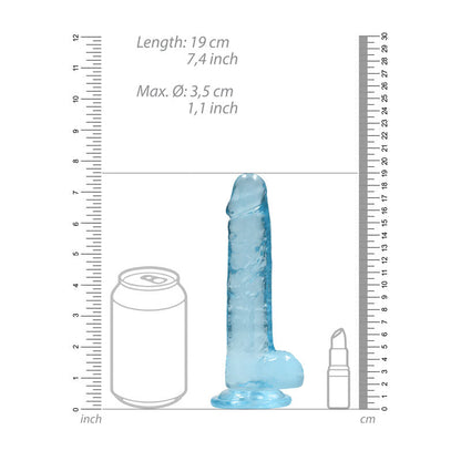 REALROCK 7'' Realistic Dildo With Balls - Blue 17.8 cm Dong Realrock
