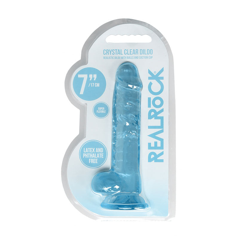 REALROCK 7'' Realistic Dildo With Balls - Blue 17.8 cm Dong Realrock