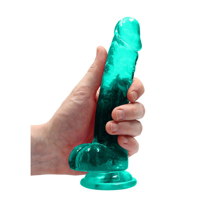 REALROCK 7'' Realistic Dildo With Balls - Turquoise 17.8 cm Dong Realrock