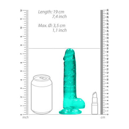REALROCK 7'' Realistic Dildo With Balls - Turquoise 17.8 cm Dong Realrock