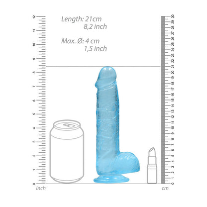 REALROCK 8'' Realistic Dildo With Balls - Blue 20.3 cm Dong Realrock