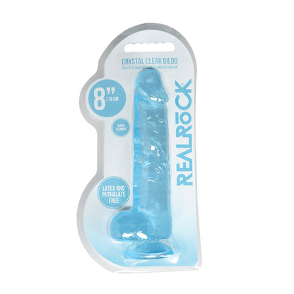 REALROCK 8'' Realistic Dildo With Balls - Blue 20.3 cm Dong Realrock