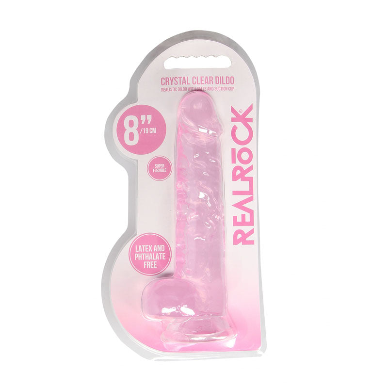 REALROCK 8'' Realistic Dildo With Balls - Pink 20.3 cm Dong Shots Toys