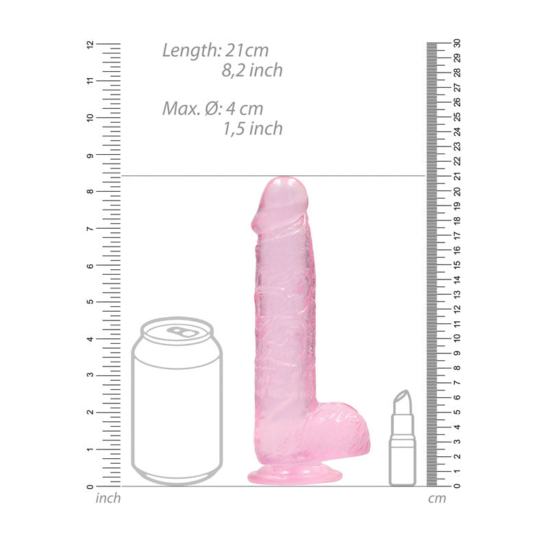 REALROCK 8'' Realistic Dildo With Balls - Pink 20.3 cm Dong Shots Toys