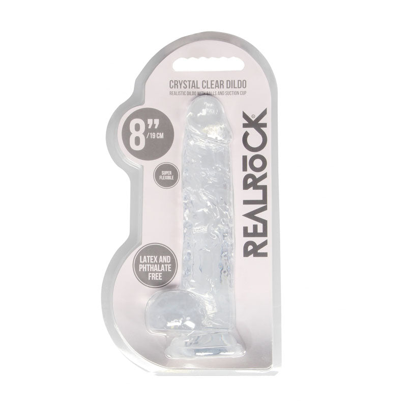 REALROCK 8'' Realistic Dildo With Balls - Clear 20.3 cm Dong Shots Toys