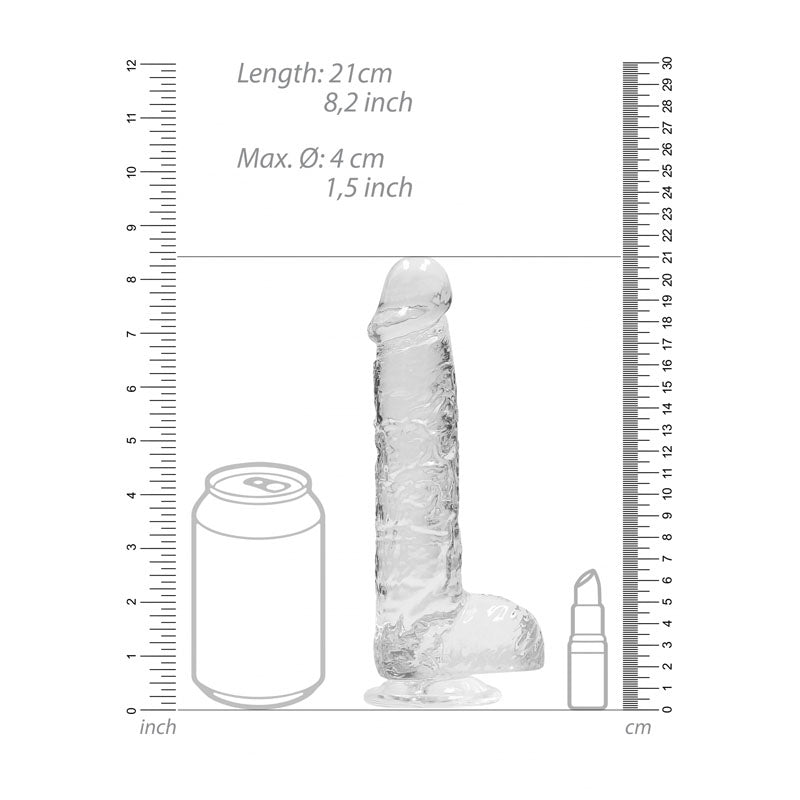 REALROCK 8'' Realistic Dildo With Balls - Clear 20.3 cm Dong Shots Toys